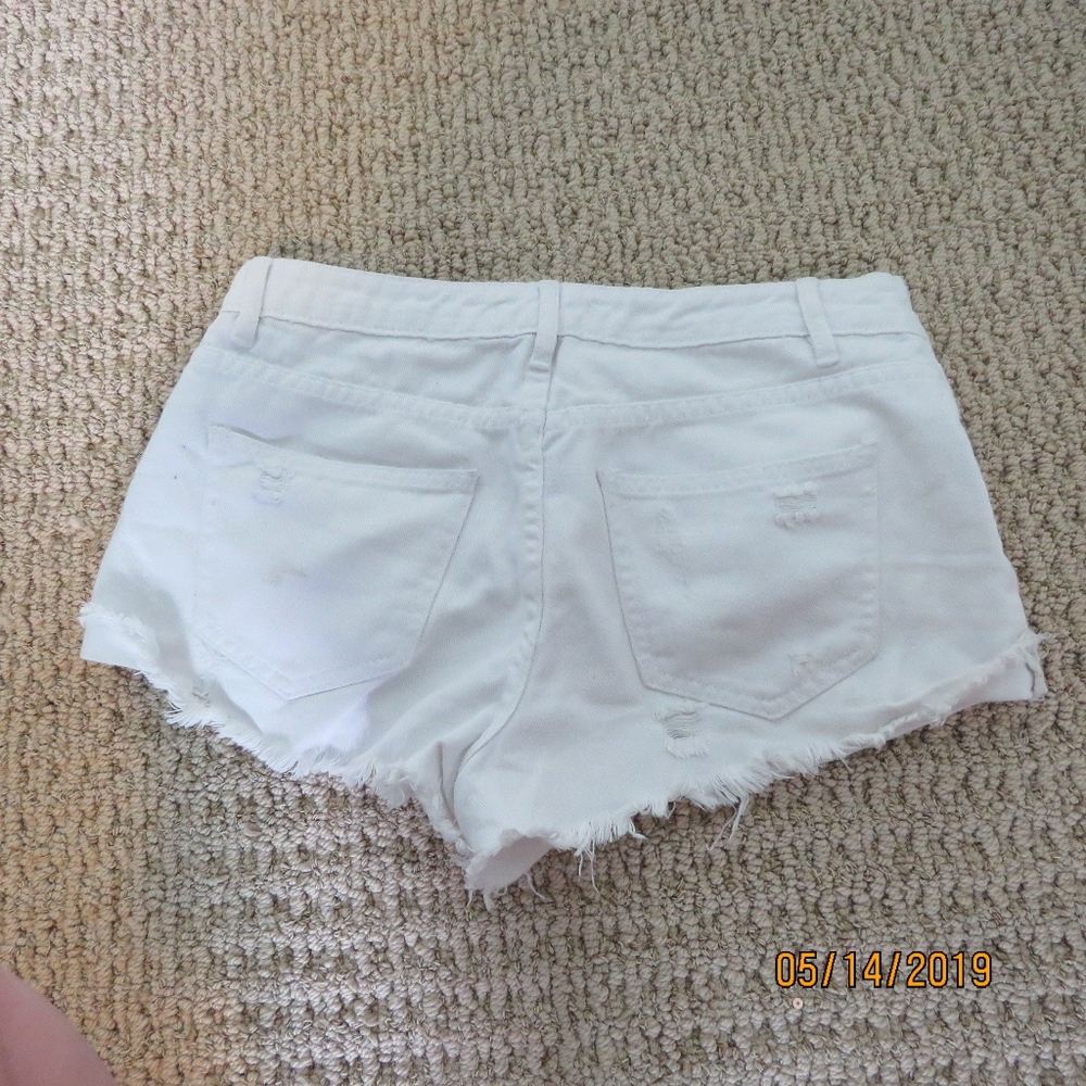 White Jean Shorts - Picture 2 of 2